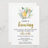 編集可能ベビー男女兼用シャワー招待状 招待状 (正面/裏面)