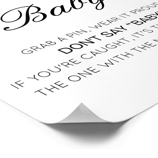 編集可能ベビー記号を言わない、ピンを取得 ポスター (角)