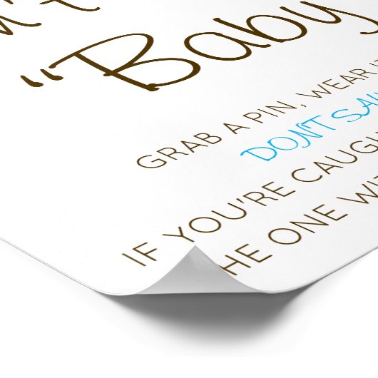 編集可能ベビー記号を言わない、ピンポスターを取り込む ポスター (角)