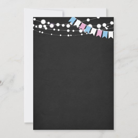 編集可能ホイールまたはヒール性別リビールパーティー 招待状 (裏面)