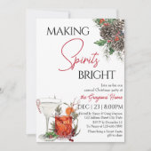 編集可能ホリデークリスマスカクテルパーティー 招待状 (正面)
