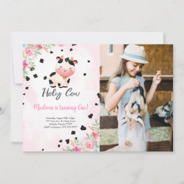 編集可能ホーリーカウズ誕生日フォト招待状 招待状