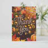 編集可能ボホーオータム秋 サンキューカード (スタンド正面)