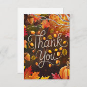 編集可能ボホーオータム秋 サンキューカード (正面/裏面)