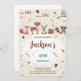 編集可能ボーイウッドランド誕生日招待状 招待状