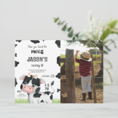 編集可能ボーイカウズ誕生日フォト招待状 招待状 (スタンド正面)