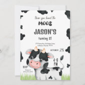 編集可能ボーイカウズ誕生日招待状 招待状 (正面)