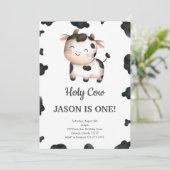 編集可能ボーイカウズ誕生日招待状 招待状 (スタンド正面)