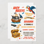 編集可能ボーイズガールズトレジャー狩りテーマ 招待状 (正面/裏面)