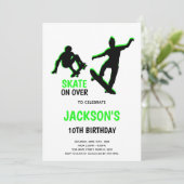 編集可能ボーイズスケーターパーティー招待状 招待状 (スタンド正面)