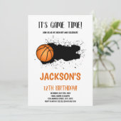 編集可能ボーイズスポーツパーティーカードとインクスプラッシュDe 招待状 (スタンド正面)