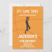 編集可能ボーイズスポーツパーティーカードとダークコート 招待状 (正面)