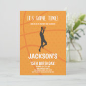 編集可能ボーイズスポーツパーティーカードとダークコート 招待状 (スタンド正面)