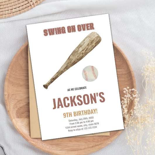 編集可能ボーイズスポーツパーティーカードクラシック付きボール 招待状