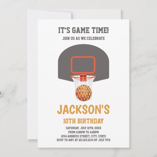 編集可能ボーイズスポーツパーティー招待状 招待状 (正面)