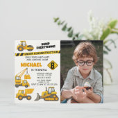 編集可能ボーイズ建築誕生日招待状 招待状 (スタンド正面)