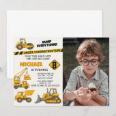 編集可能ボーイズ建築誕生日招待状 招待状 (正面/裏面)