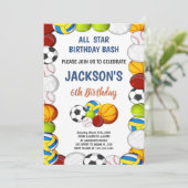 編集可能ボーイズ運動パーティー招待状 招待状 (スタンド正面)