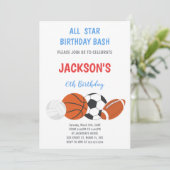 編集可能ボーイズ運動パーティー招待状 招待状 (スタンド正面)