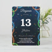 編集可能ボーイ誕生日 招待状 (スタンド正面)