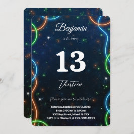 編集可能ボーイ誕生日 招待状