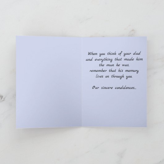 編集可能ボートオンザウォーター悔やみや弔慰 カード (内部)