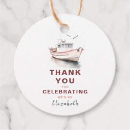 編集可能ボートサークルの好意/ありがとうラベル – 少女 フェイバータグ