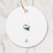 編集可能ボートサークルの好意/ありがとうラベル – 少年 フェイバータグ (裏面)