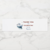 編集可能ボート航海のウォーターボトルラベル – 少年 ペットボトルラベル (シングルラベル)