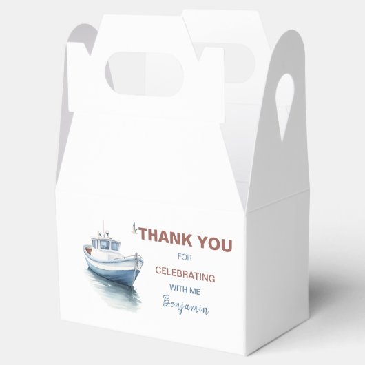 編集可能ボート誕生日切り妻ボックス/ Faver Box - Boy フェイバーボックス (オープン)