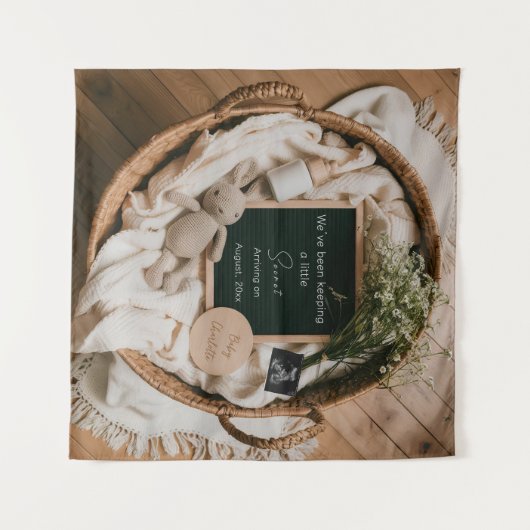 編集可能ボーホニュートラル妊娠告知 タペストリー (正面(横))