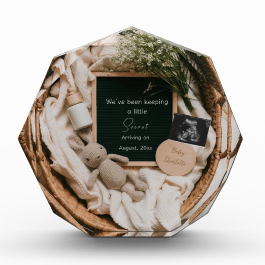 編集可能ボーホニュートラル妊娠告知 フォトブロック (正面)