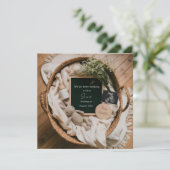 編集可能ボーホニュートラル妊娠告知 招待状 (スタンド正面)