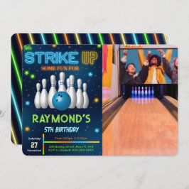 編集可能ボーリングフォト招待状 招待状