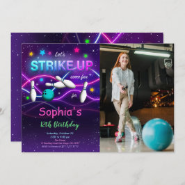 編集可能ボーリングフォト招待状 招待状