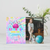 編集可能ボーリング誕生日フォト招待状 招待状 (スタンド正面)
