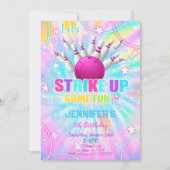 編集可能ボーリング誕生日招待状 招待状 (正面)