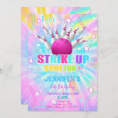 編集可能ボーリング誕生日招待状 招待状 (正面/裏面)