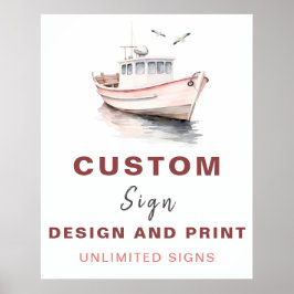 編集可能ボー航海のトカスタム誕生日サイン – 少女 ポスター