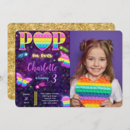 編集可能ポップ・アートのit誕生日フォト招待状 招待状