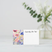 編集可能ポピー花屋ブーケメッセージカード 名刺 (スタンド正面)