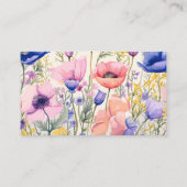 編集可能ポピー花屋ブーケメッセージカード 名刺 (裏面)