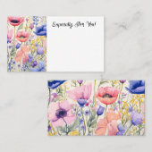 編集可能ポピー花屋ブーケメッセージカード 名刺 (正面/裏面)