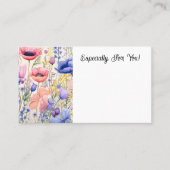 編集可能ポピー花屋ブーケメッセージカード 名刺 (正面)