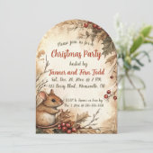 編集可能マウスとベリーのクリスマスパーティー 招待状 (スタンド正面)