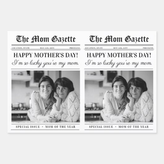 編集可能マザーズ日新聞フラワーブーケ ラッピングペーパーシート (正面3)