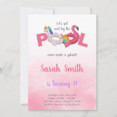 編集可能マジカルサマースイムパーティー招待状 招待状 (正面)