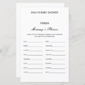 編集可能ママのフレーズを終了ベビーシャワー (正面/裏面)