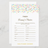 編集可能ママのフレーズを終了ベビーシャワー (正面/裏面)