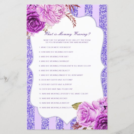 編集可能ママ着用ベビーシャワーゲーム (正面)